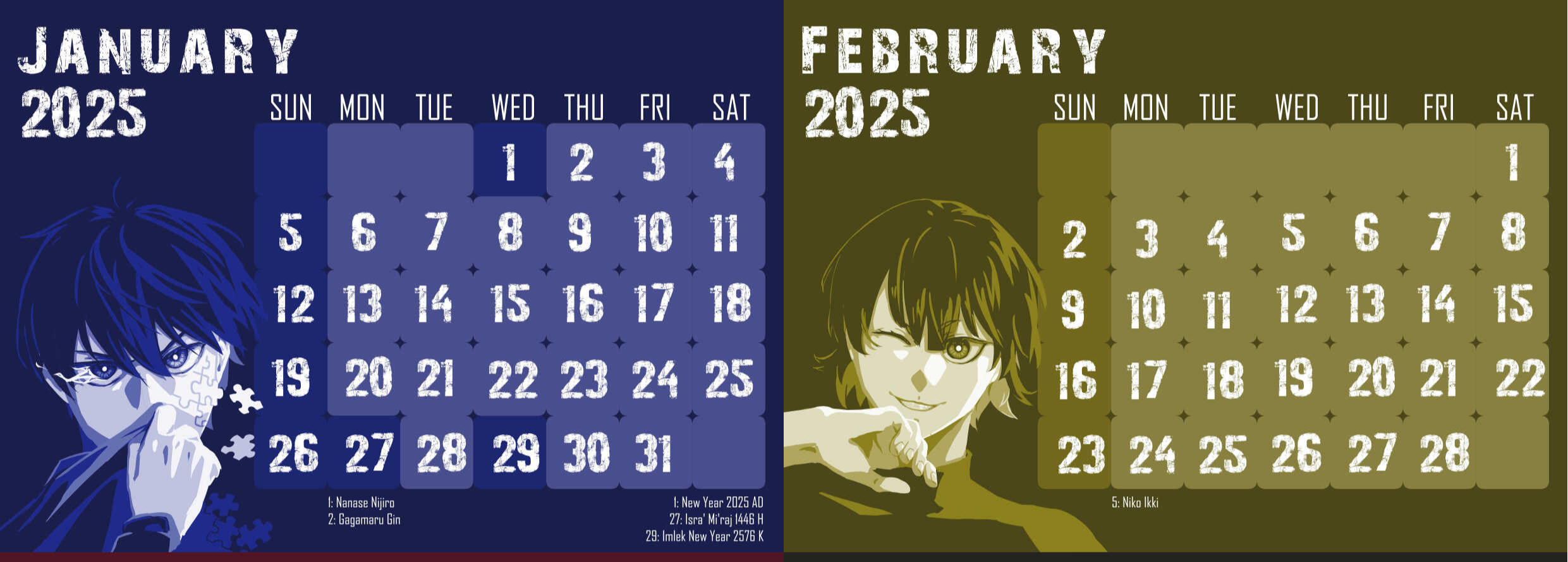 Blue Lock Calendar 2025